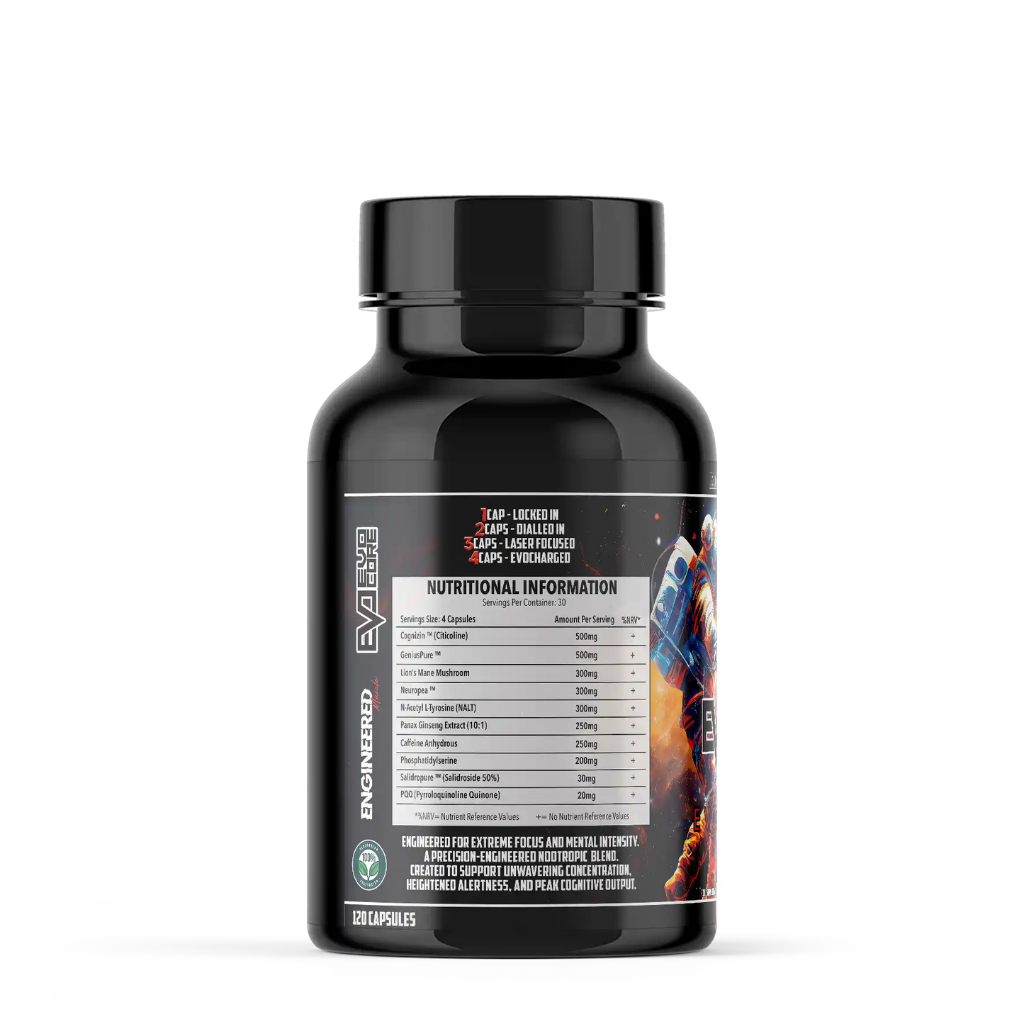 Engineered Muscle x Evocore Evocharged 120 caps