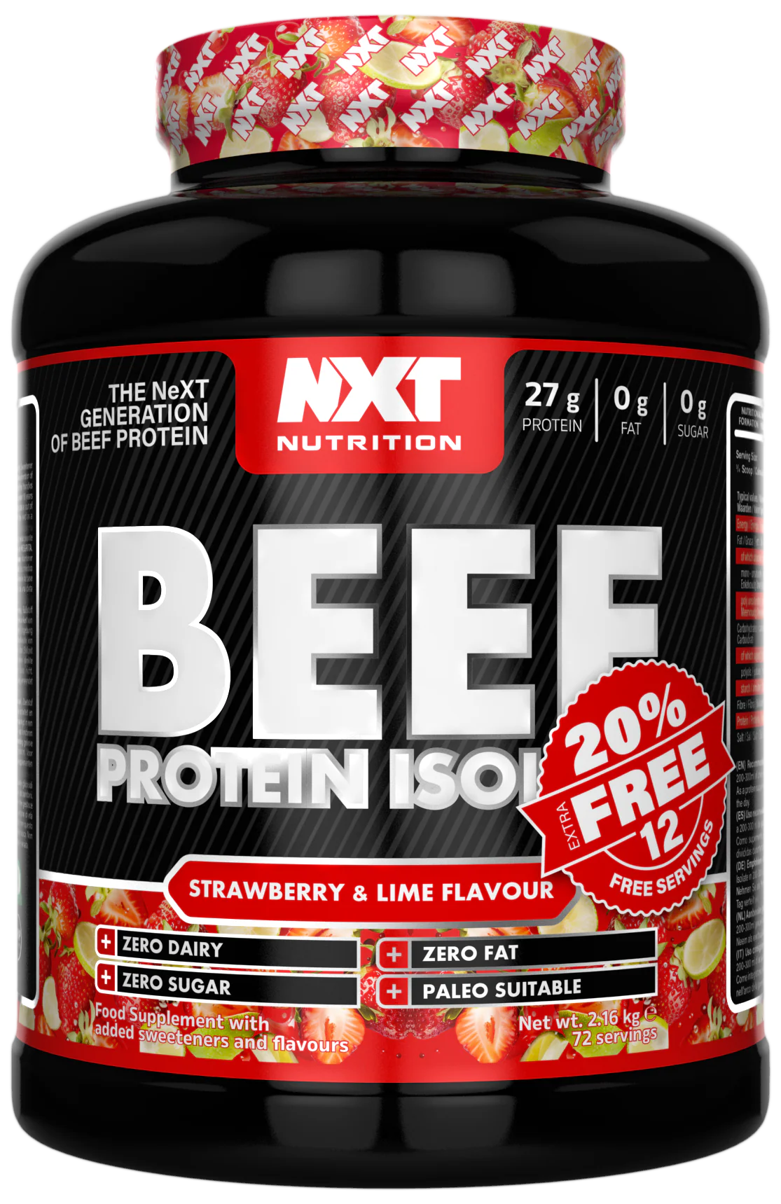 PRESALE - NXT Nutrition Beef Protein Isolate 2.16kg (20% Extra Free)