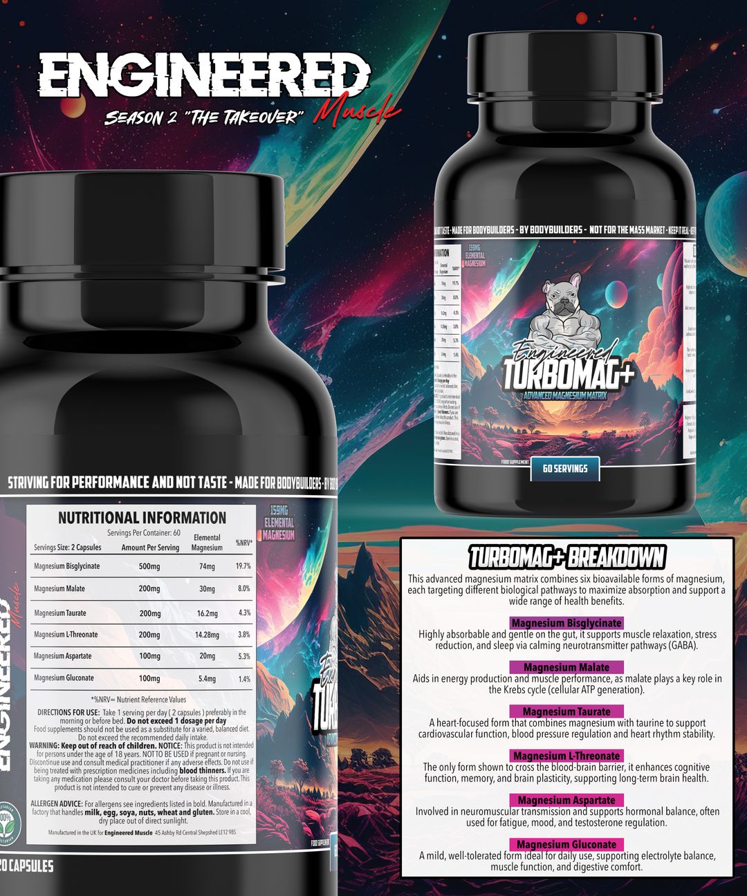 Engineered Muscle Turbomag+ Magnesium Complex 120 caps