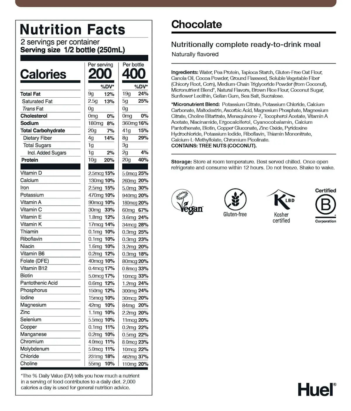 Huel Ready to Drink Complete Meal 500ml