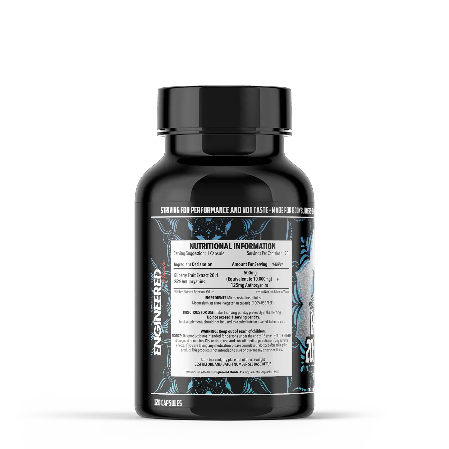 Engineered Muscle Bilberry Extract 500mg 120 caps