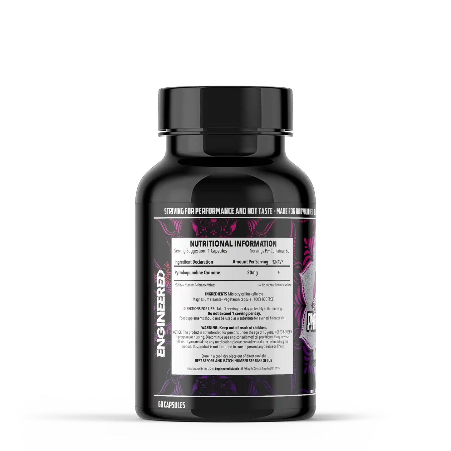 Engineered Muscle PQQ Pyrroloquinoline Quinone 60 caps