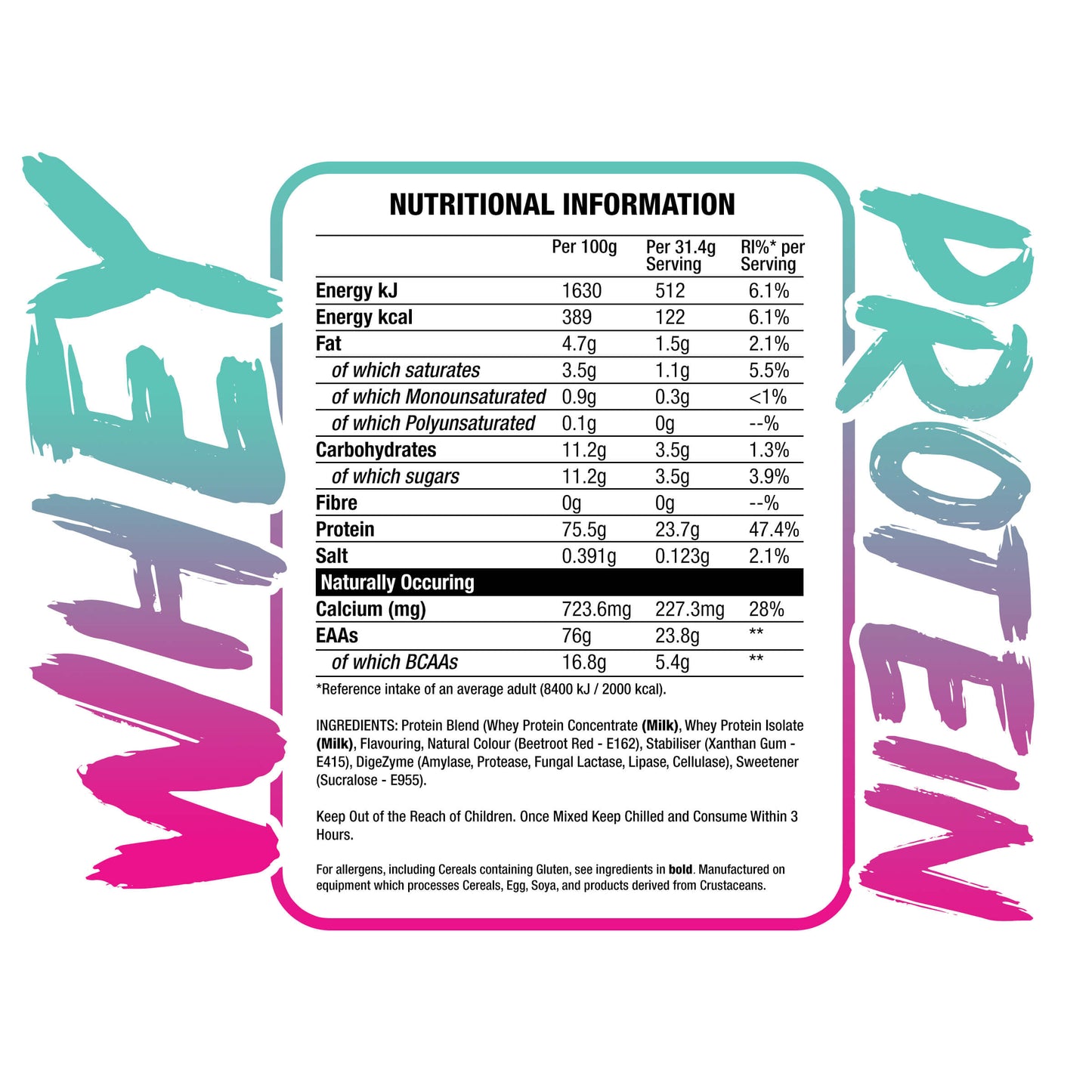 Chaos Crew Whey Protein Label