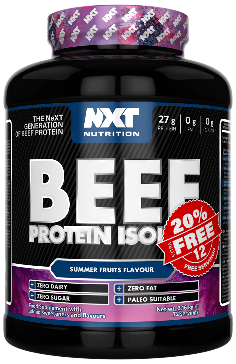PRESALE - NXT Nutrition Beef Protein Isolate 2.16kg (20% Extra Free)