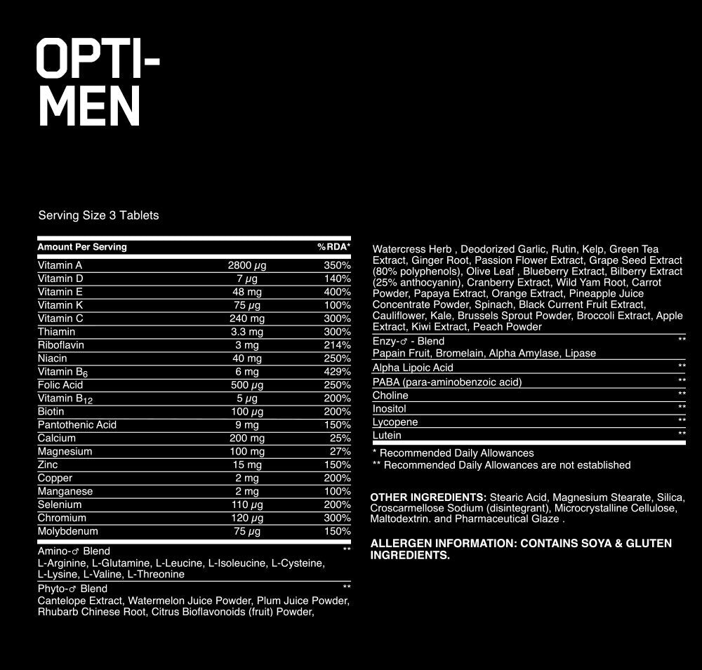 Optimum Nutrition Opti-Men Multivitamin 30 Servings