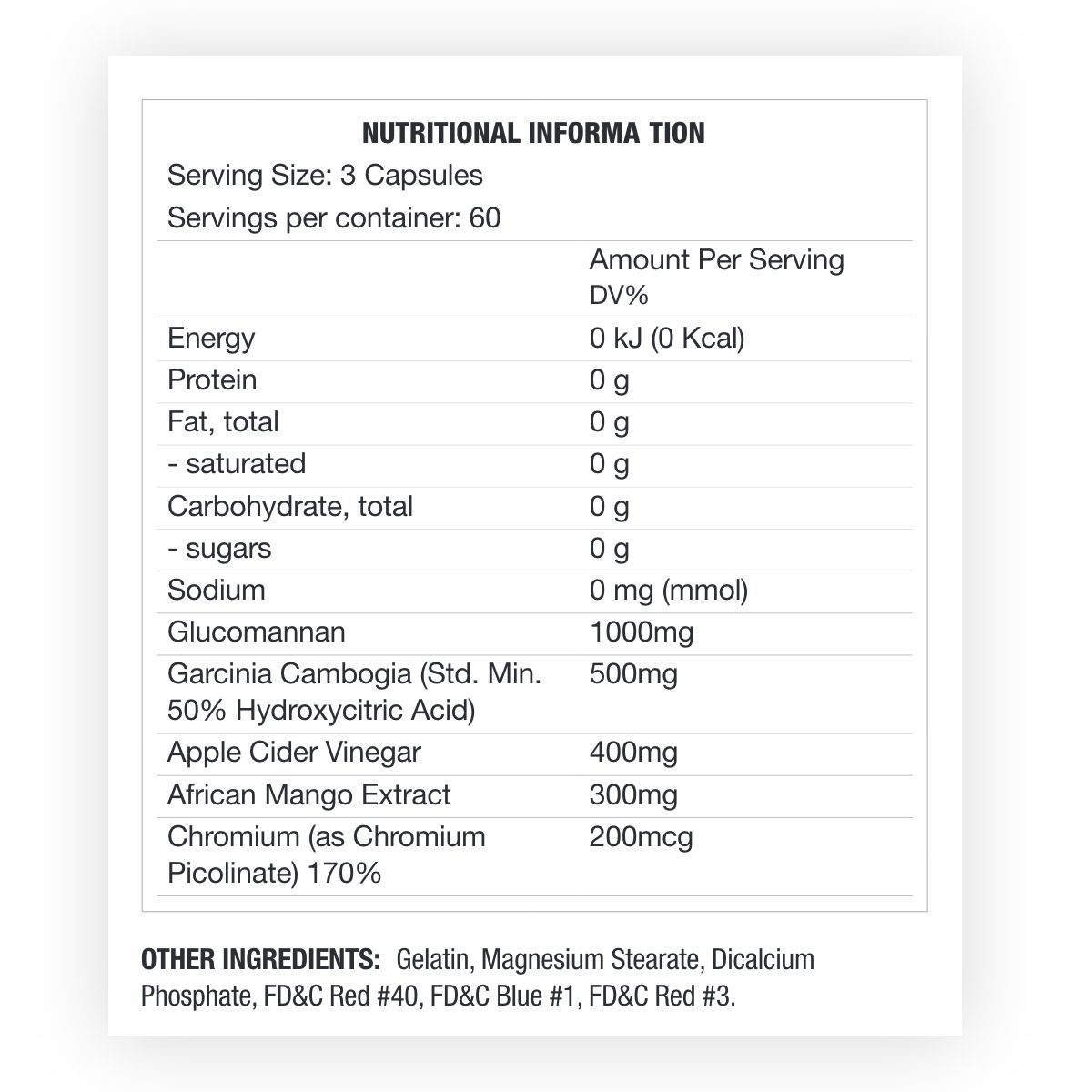 Chaos Crew Suppress Nutritional Information